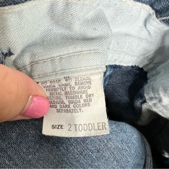 Vintage OshKosh B'gosh Toddler Denim Overalls Cotton Blue Medium Wash Size 2T - Picture 10 of 11